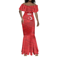 Custom Tunisia Football Mermaid Dress 2026 Eagles of Carthage Red Grunge LT14