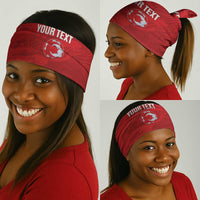 Custom Tunisia Football Neck Gaiter 2026 Eagles of Carthage Red Grunge - Wonder Print Shop