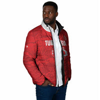 Custom Tunisia Football Padded Jacket 2026 Eagles of Carthage Red Grunge - Wonder Print Shop