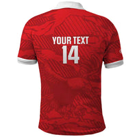 Custom Tunisia Football Polo Shirt 2026 Eagles of Carthage Red Grunge LT14