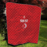 Custom Tunisia Football Quilt 2026 Eagles of Carthage Red Grunge - Wonder Print Shop