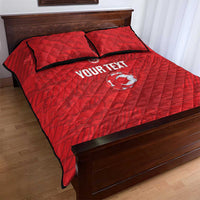 Custom Tunisia Football Quilt Bed Set 2026 Eagles of Carthage Red Grunge - Wonder Print Shop