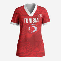 Custom Tunisia Football Scrub Top 2026 Eagles of Carthage Red Grunge - Wonder Print Shop
