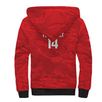 Custom Tunisia Football Sherpa Hoodie 2026 Eagles of Carthage Red Grunge - Wonder Print Shop