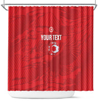 Custom Tunisia Football Shower Curtain 2026 Eagles of Carthage Red Grunge - Wonder Print Shop