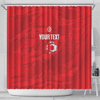 Custom Tunisia Football Shower Curtain 2026 Eagles of Carthage Red Grunge - Wonder Print Shop