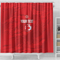 Custom Tunisia Football Shower Curtain 2026 Eagles of Carthage Red Grunge - Wonder Print Shop