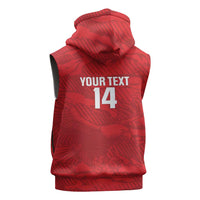 Custom Tunisia Football Sleeveless Zip Hoodie 2026 Eagles of Carthage Red Grunge - Wonder Print Shop