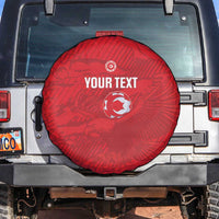 Custom Tunisia Football Spare Tire Cover 2026 Eagles of Carthage Red Grunge - Wonder Print Shop