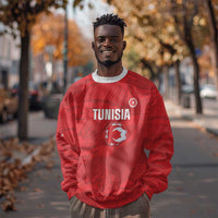Custom Tunisia Football Sweatshirt 2026 Eagles of Carthage Red Grunge - Wonder Print Shop