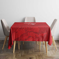 Custom Tunisia Football Tablecloth 2026 Eagles of Carthage Red Grunge - Wonder Print Shop