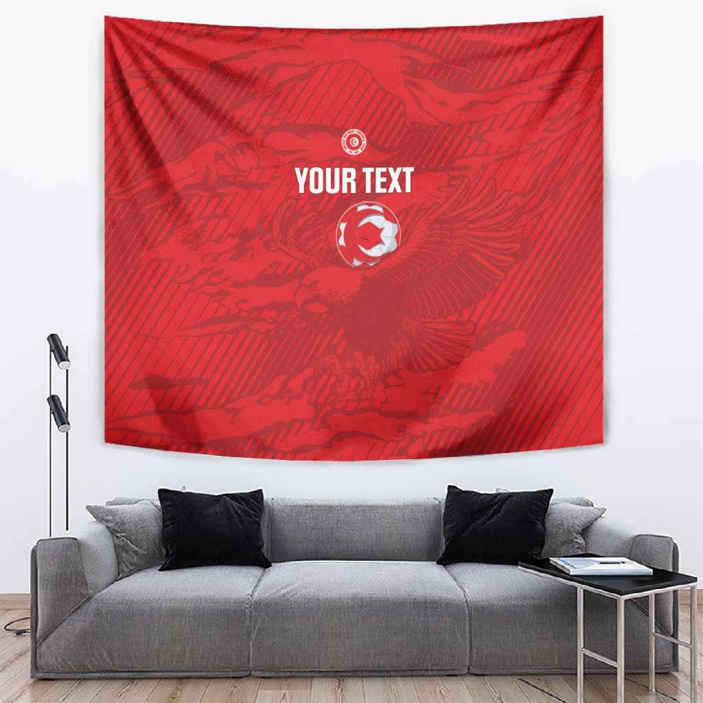 Custom Tunisia Football Tapestry 2026 Eagles of Carthage Red Grunge - Wonder Print Shop