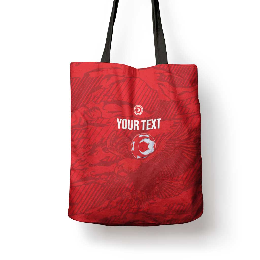 Custom Tunisia Football Tote Bag 2026 Eagles of Carthage Red Grunge - Wonder Print Shop