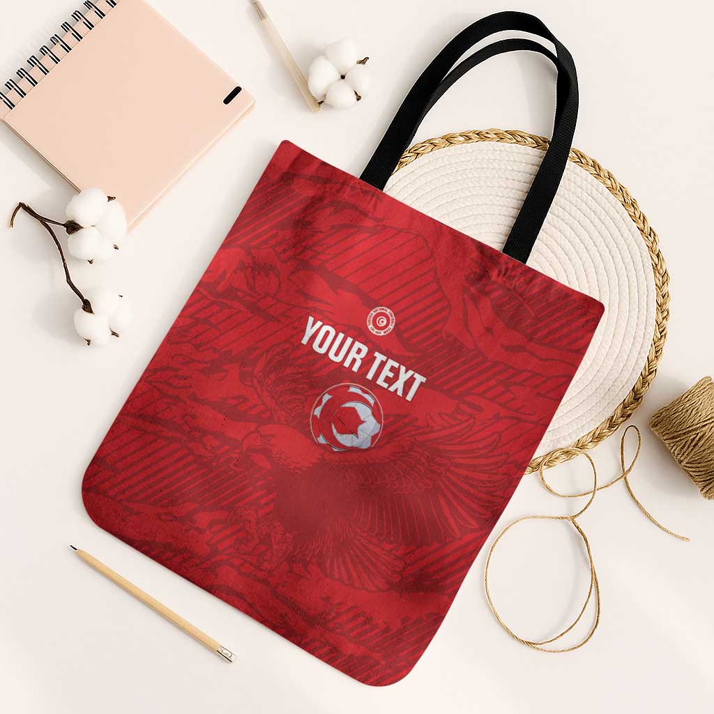 Custom Tunisia Football Tote Bag 2026 Eagles of Carthage Red Grunge - Wonder Print Shop
