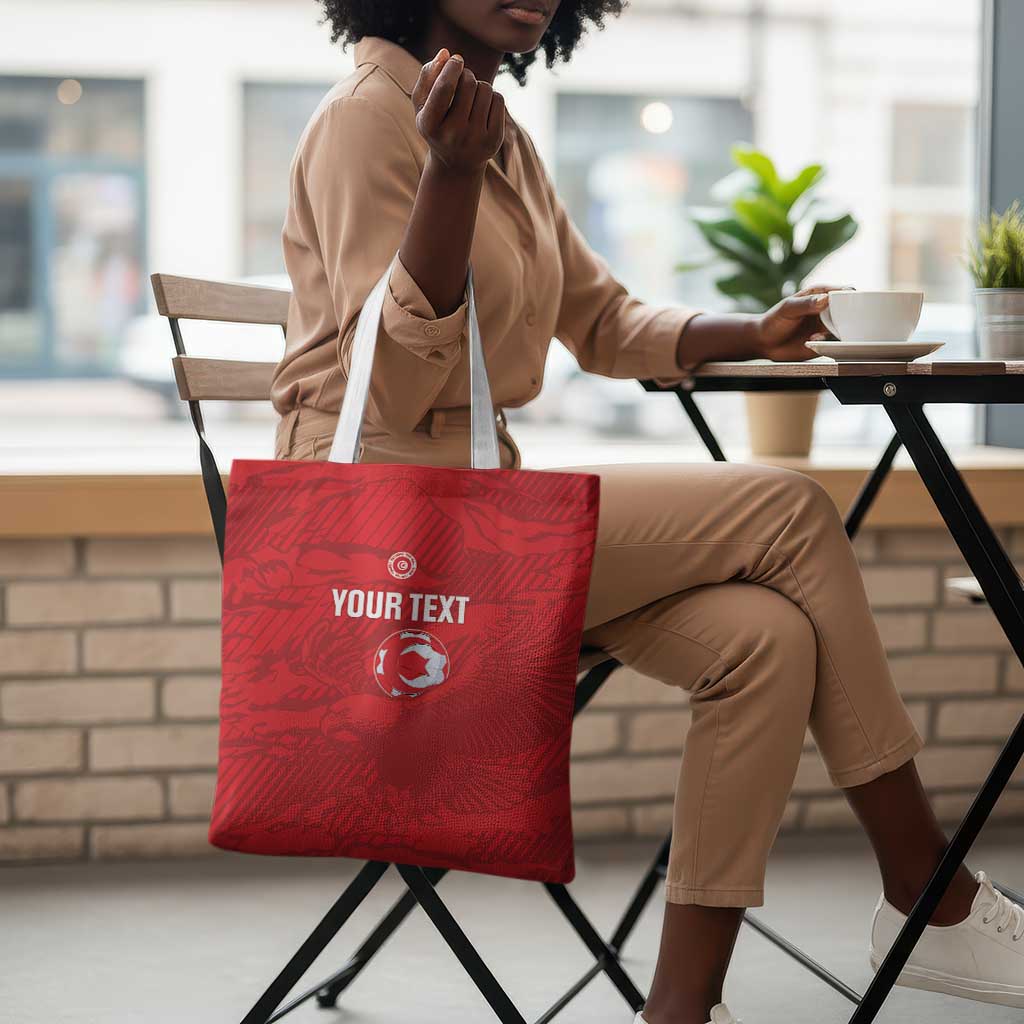 Custom Tunisia Football Tote Bag 2026 Eagles of Carthage Red Grunge - Wonder Print Shop
