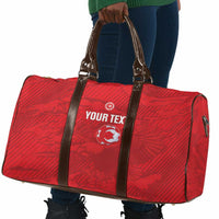 Custom Tunisia Football Travel Bag 2026 Eagles of Carthage Red Grunge - Wonder Print Shop