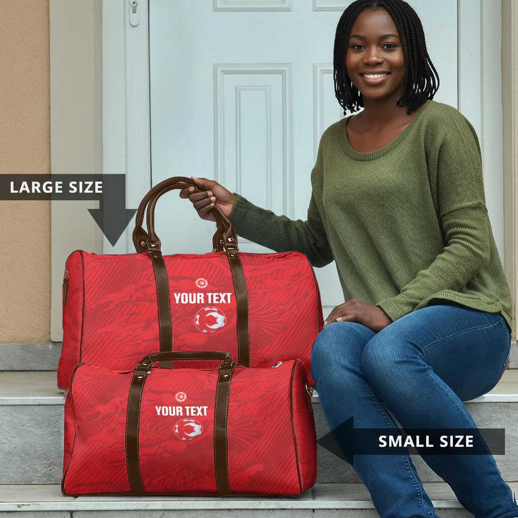 Custom Tunisia Football Travel Bag 2026 Eagles of Carthage Red Grunge - Wonder Print Shop