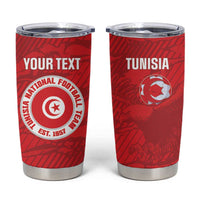 Custom Tunisia Football Tumbler Cup 2026 Eagles of Carthage Red Grunge - Wonder Print Shop