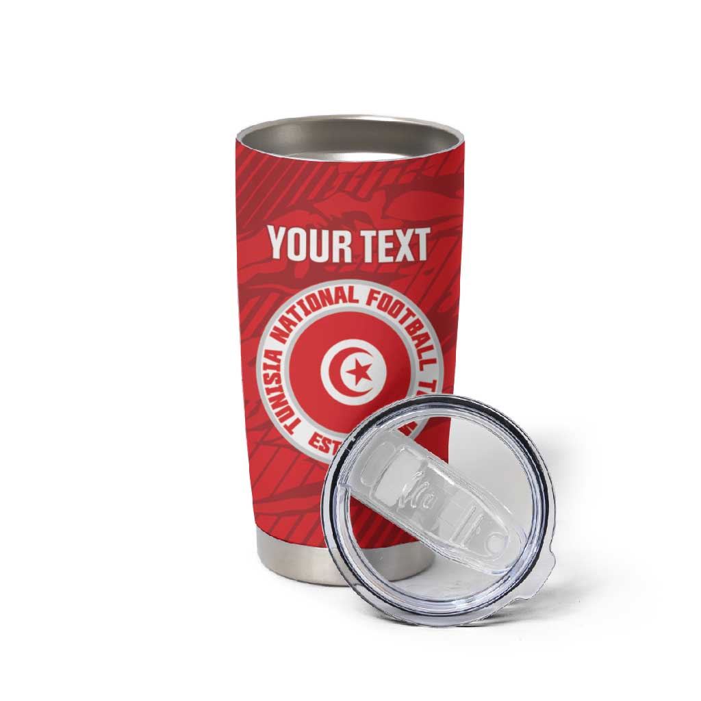 Custom Tunisia Football Tumbler Cup 2026 Eagles of Carthage Red Grunge - Wonder Print Shop