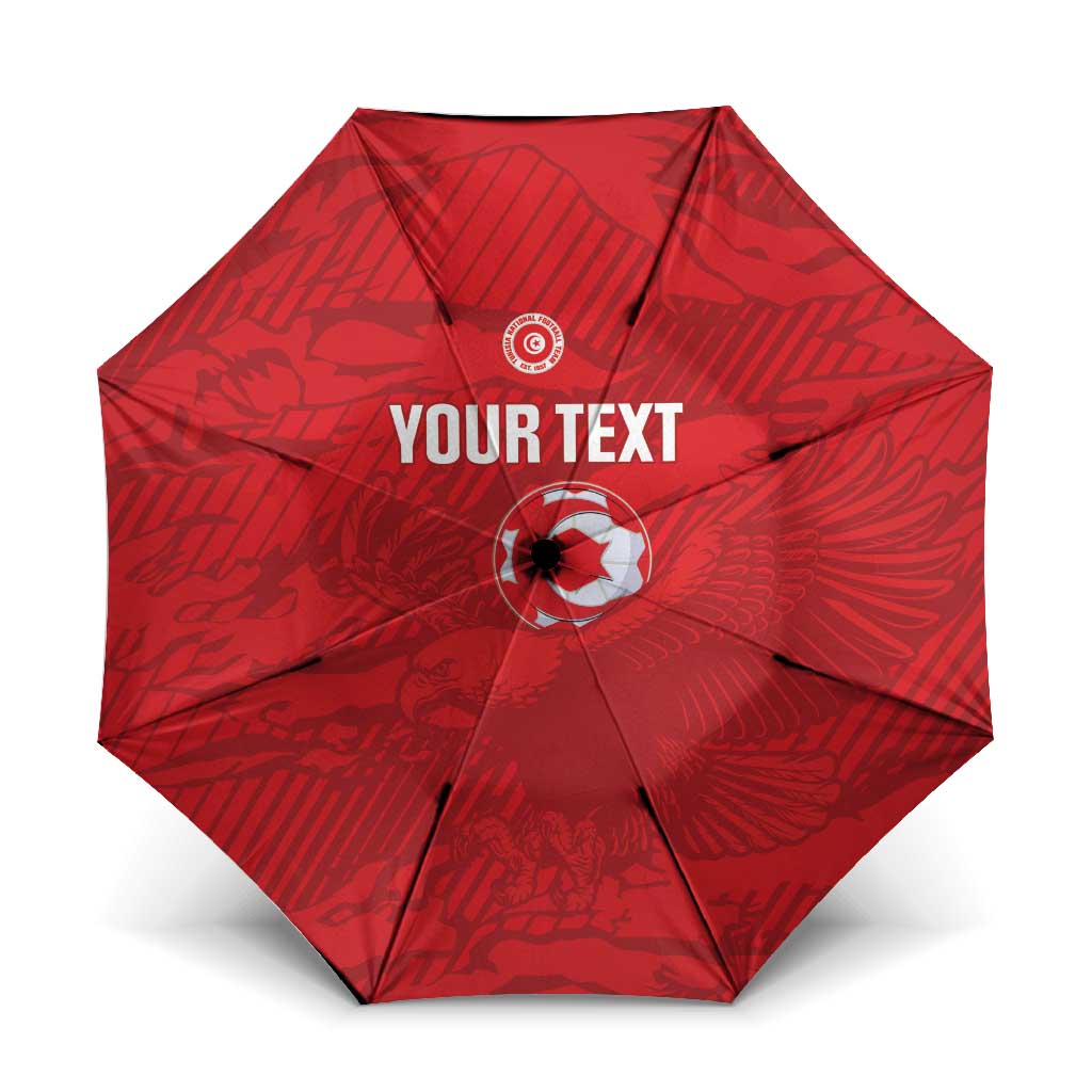 Custom Tunisia Football Umbrella 2026 Eagles of Carthage Red Grunge - Wonder Print Shop