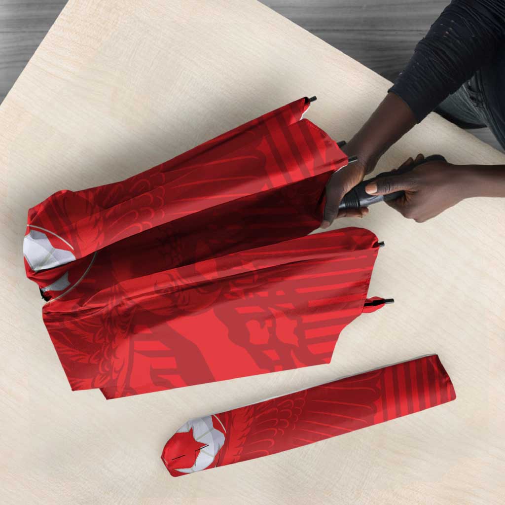Custom Tunisia Football Umbrella 2026 Eagles of Carthage Red Grunge - Wonder Print Shop
