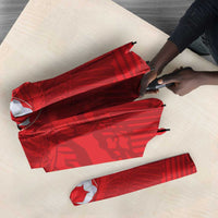 Custom Tunisia Football Umbrella 2026 Eagles of Carthage Red Grunge - Wonder Print Shop
