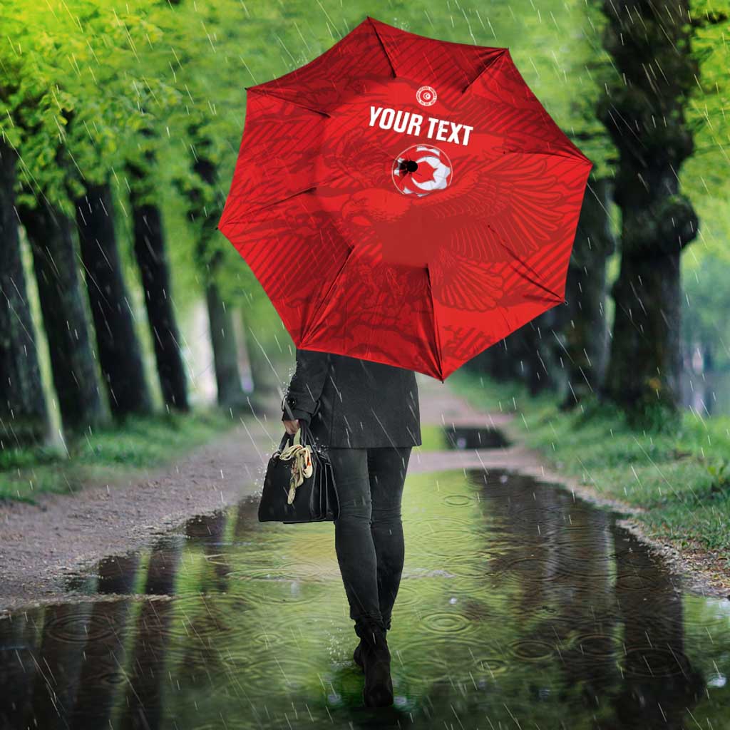 Custom Tunisia Football Umbrella 2026 Eagles of Carthage Red Grunge - Wonder Print Shop