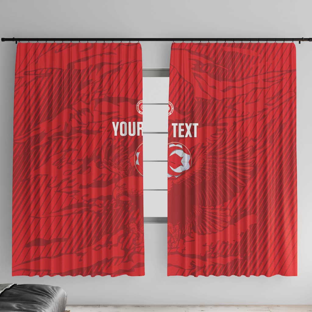 Custom Tunisia Football Window Curtain 2026 Eagles of Carthage Red Grunge - Wonder Print Shop
