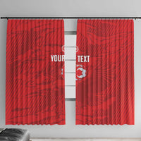 Custom Tunisia Football Window Curtain 2026 Eagles of Carthage Red Grunge - Wonder Print Shop