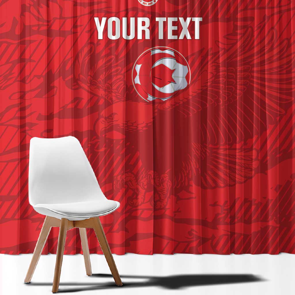 Custom Tunisia Football Window Curtain 2026 Eagles of Carthage Red Grunge - Wonder Print Shop