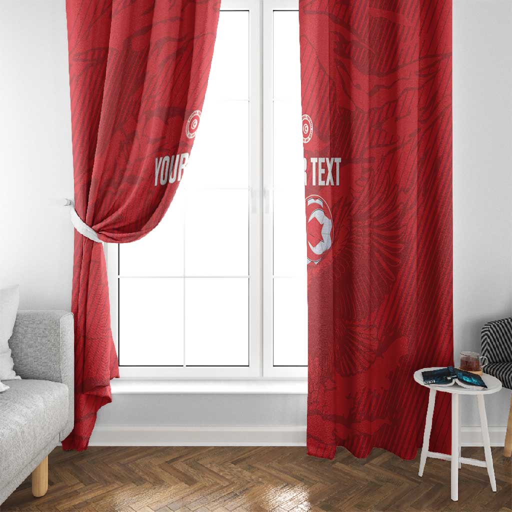 Custom Tunisia Football Window Curtain 2026 Eagles of Carthage Red Grunge - Wonder Print Shop