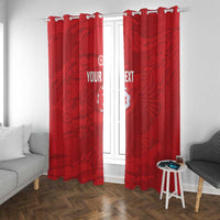 Custom Tunisia Football Window Curtain 2026 Eagles of Carthage Red Grunge - Wonder Print Shop