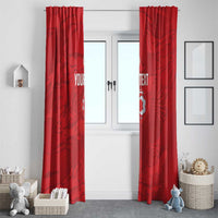 Custom Tunisia Football Window Curtain 2026 Eagles of Carthage Red Grunge - Wonder Print Shop