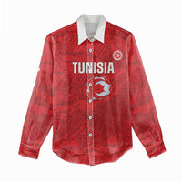 Custom Tunisia Football Women Casual Shirt 2026 Eagles of Carthage Red Grunge - Wonder Print Shop