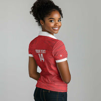 Custom Tunisia Football Women Polo Shirt 2026 Eagles of Carthage Red Grunge LT14