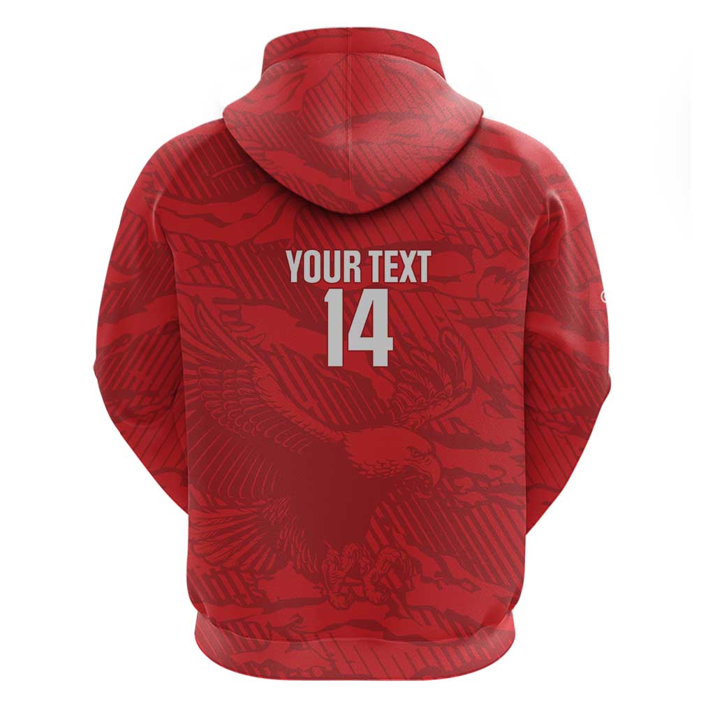 Custom Tunisia Football Zip Hoodie 2026 Eagles of Carthage Red Grunge - Wonder Print Shop