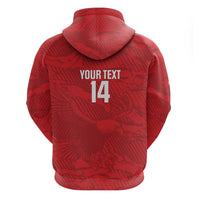 Custom Tunisia Football Zip Hoodie 2026 Eagles of Carthage Red Grunge - Wonder Print Shop