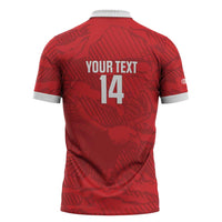 Custom Tunisia Football Zipper Polo Shirt 2026 Eagles of Carthage Red Grunge - Wonder Print Shop