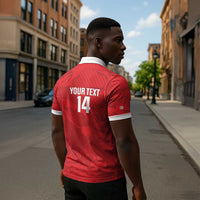 Custom Tunisia Football Zipper Polo Shirt 2026 Eagles of Carthage Red Grunge - Wonder Print Shop