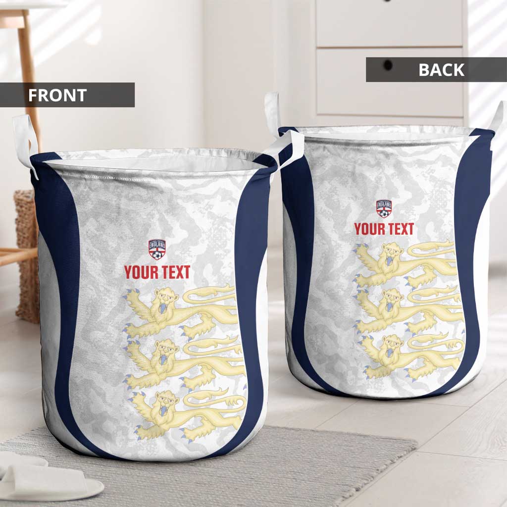 Custom England 2026 Football Laundry Basket Go Three Lions Grunge Style - Wonder Print Shop