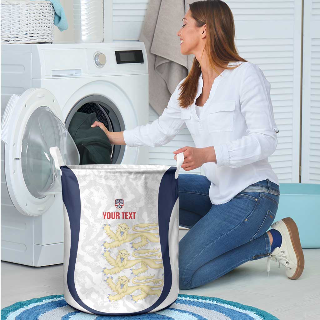Custom England 2026 Football Laundry Basket Go Three Lions Grunge Style - Wonder Print Shop