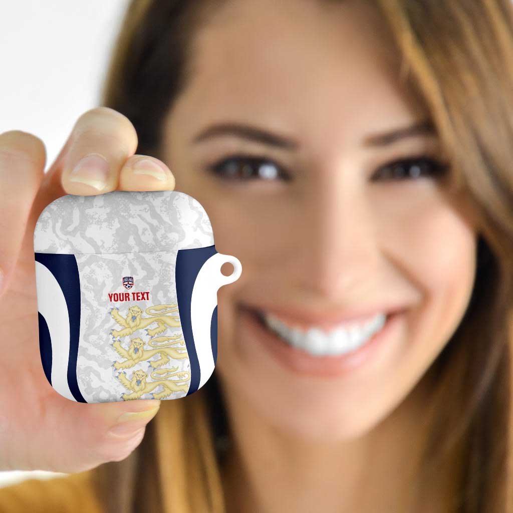 Custom England 2026 Football AirPods Case Go Three Lions Grunge Style - Wonder Print Shop