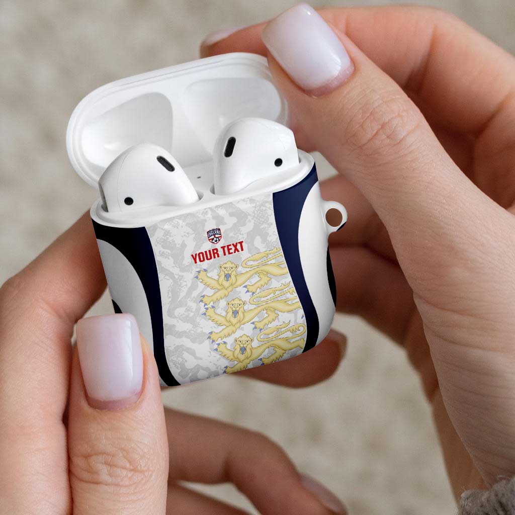 Custom England 2026 Football AirPods Case Go Three Lions Grunge Style - Wonder Print Shop