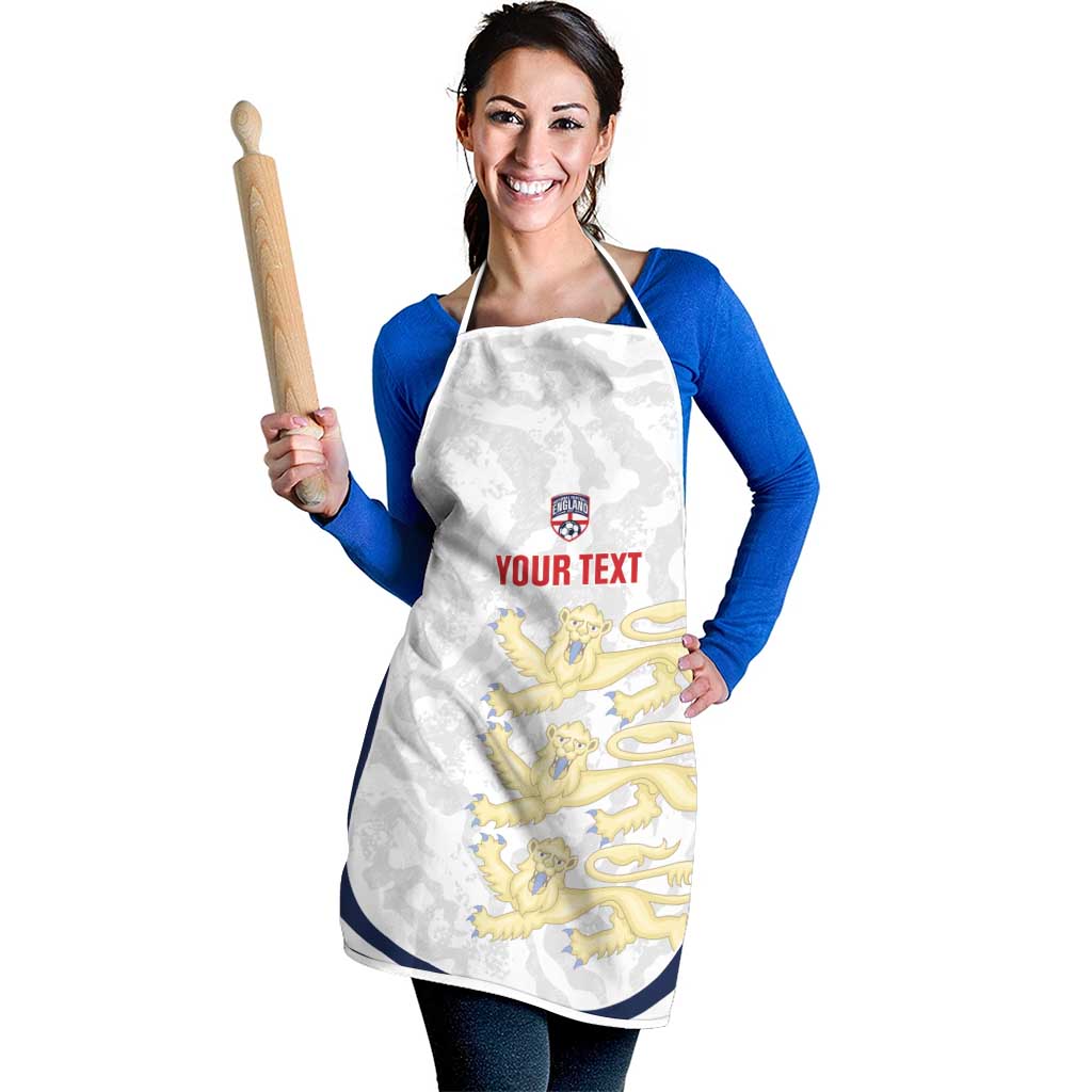 Custom England 2026 Football Apron Go Three Lions Grunge Style - Wonder Print Shop