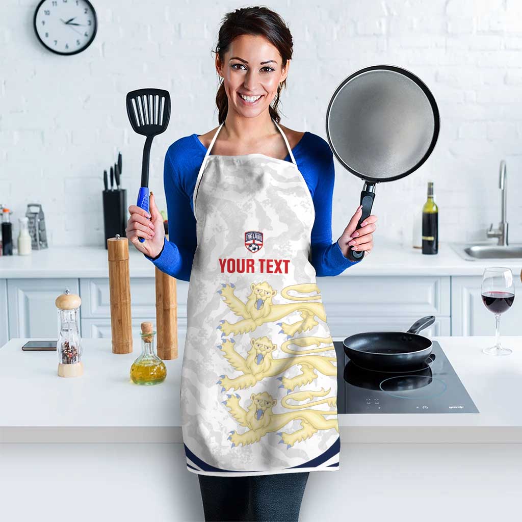 Custom England 2026 Football Apron Go Three Lions Grunge Style - Wonder Print Shop