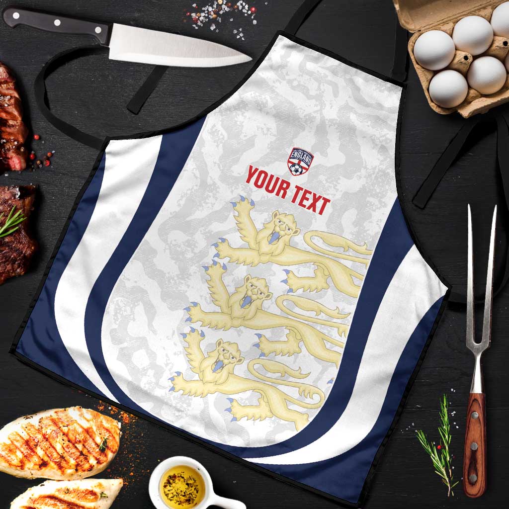 Custom England 2026 Football Apron Go Three Lions Grunge Style - Wonder Print Shop