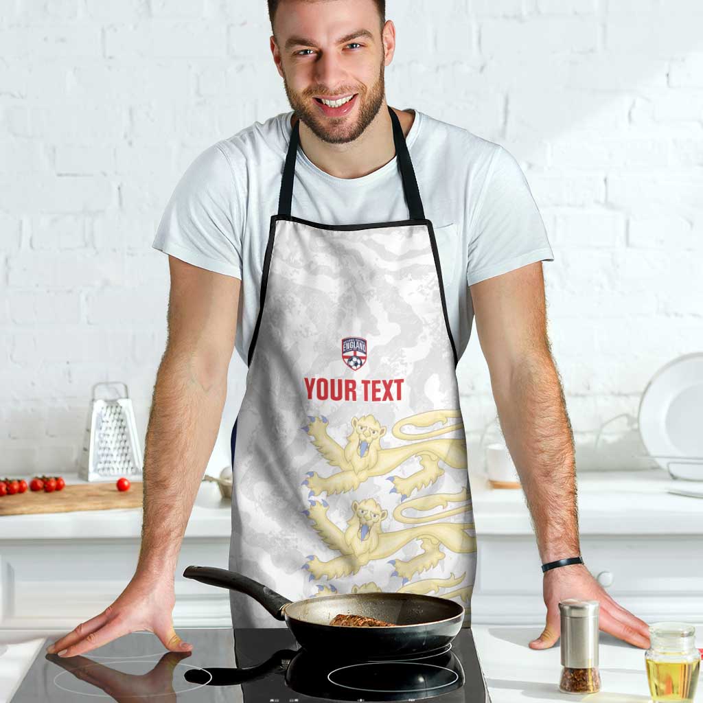 Custom England 2026 Football Apron Go Three Lions Grunge Style - Wonder Print Shop