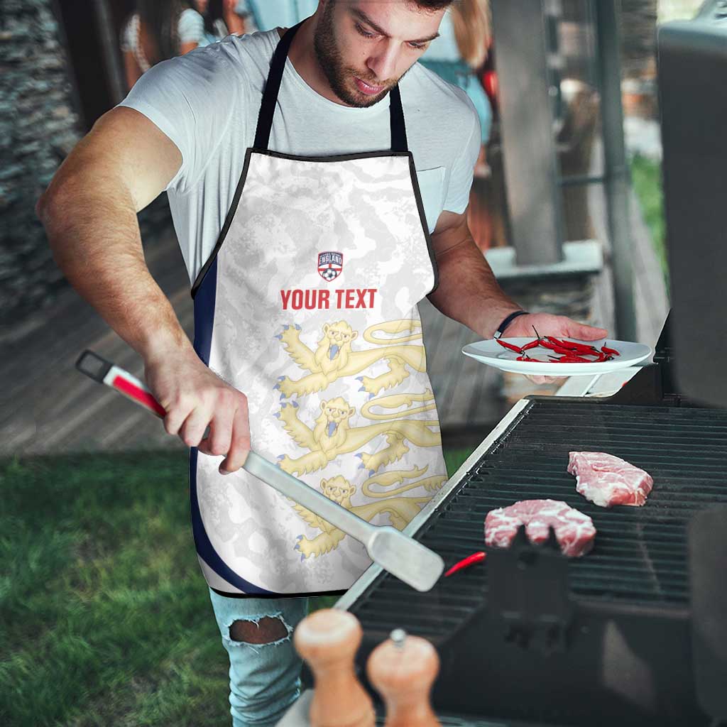 Custom England 2026 Football Apron Go Three Lions Grunge Style - Wonder Print Shop