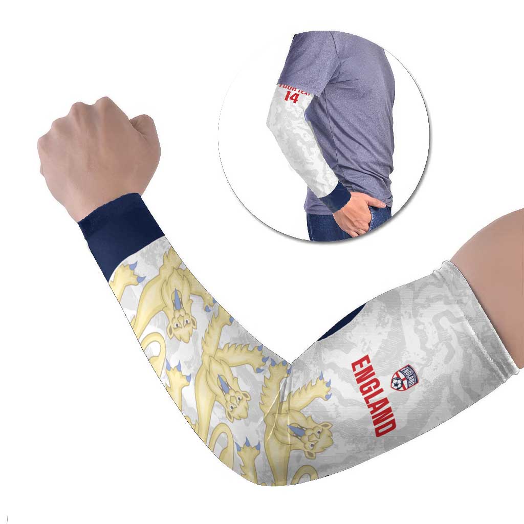 Custom England 2026 Football Arm Sleeves Go Three Lions Grunge Style - Wonder Print Shop