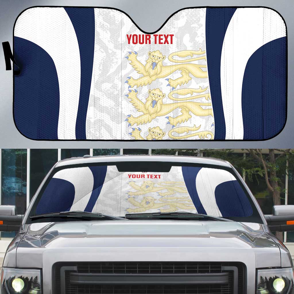 Custom England 2026 Football Auto Sun Shade Go Three Lions Grunge Style - Wonder Print Shop